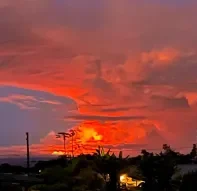 2022年ハワイ島マウナロア山噴火時の空